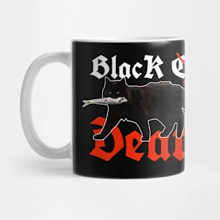 black death or black cat eats fish Mug